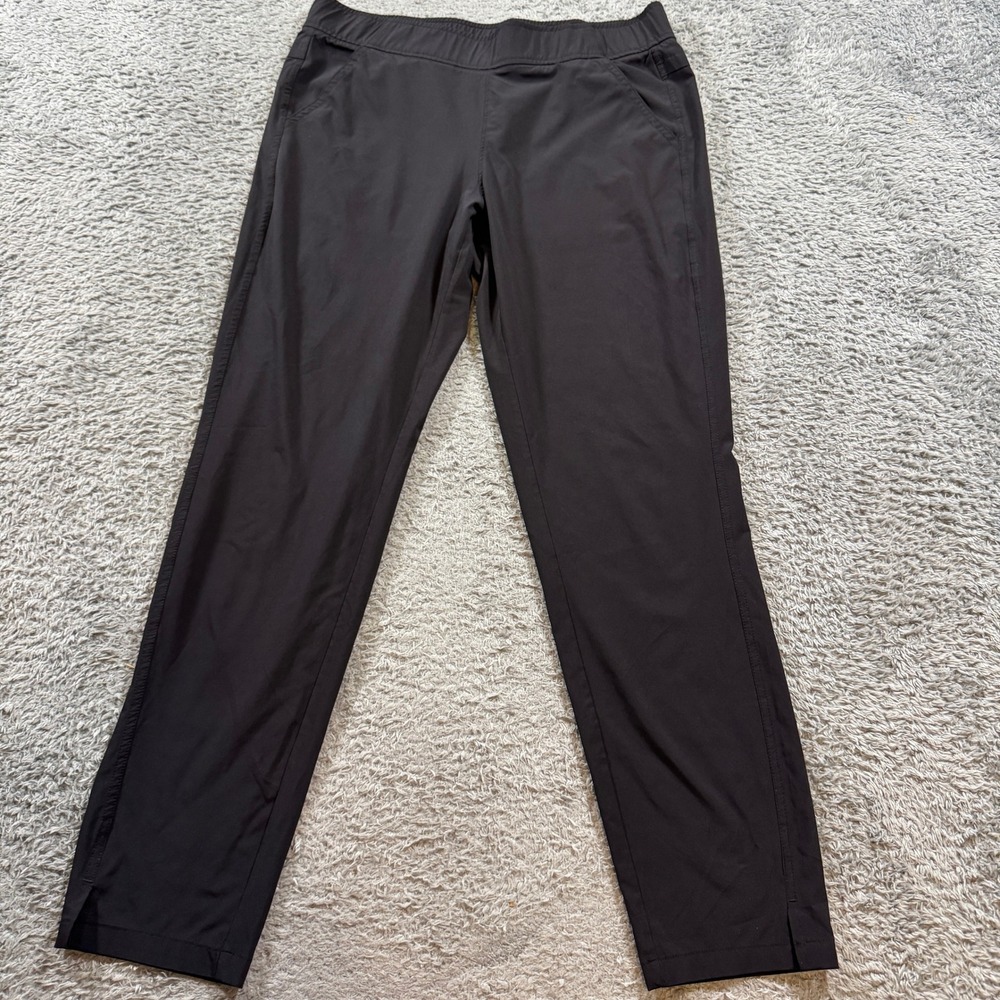 Eddie Bauer Womens Small S Black Athletic Hiking Travel Ankle Slit Pants Pockets